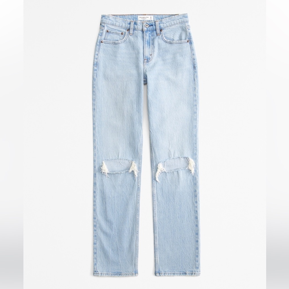 Abercrombie & Fitch Curve Love 90s Straight Ultra High Rise Extra Short